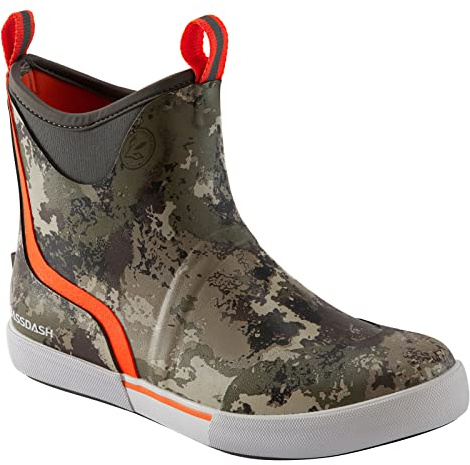 BASSDASH Men’s 6 Waterproof Deck Boots with Breathable Lining Anti-slip Neoprene Rubber Ankle Rain Boots for Fishing Boating