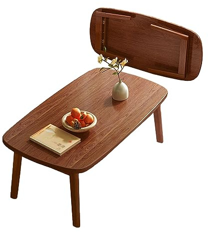 Bärbart rektangulärt hopfällbart soffbord, golvsitbord litet utrymme, minimalistiskt japanskt tatamirum, för sovrum, vardagsrum, balkong, utan montering