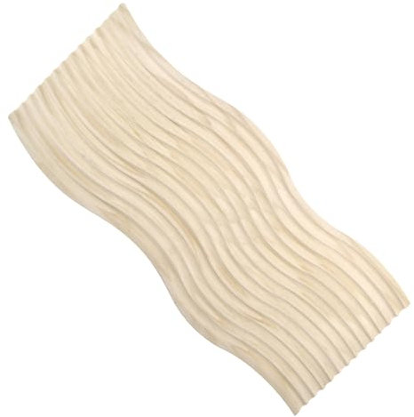 VOSSOT Tabla de servir decorativa de madera de pino, tabla de cortar acanalada, ondulada, tabla de cortar de madera, bandeja boho, bandeja para servir, tabla de desayuno, para pan, galletas, frutas,