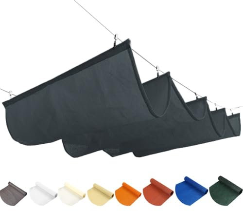 Einziehbar Welle Sonnensegel, Draussen Pergola Wintergarten Überdachung Ersatz Sonnensegelabdeckung Mit Montagesatz Für UV-beständig Sonnenschutz