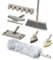 Tower T869002MSH Cavaletto 8 Piece Cleaning & Storage Set with Three Part Handle, Flat Mop Head, Broom Head, Microfibre Duster, Window, Tile, Scrubbing & Wall Holder, Latte