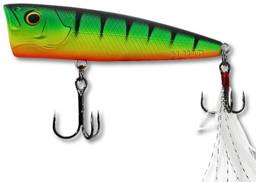 Topwater Köder LMAB Splash Vibe 70F, 7 cm Popper Angeln, bleifrei, Popper Angelköder, Oberflächen Wobbler, Oberflächenköder Hecht, Plopper Angeln, Barsch, Rapfen Köder