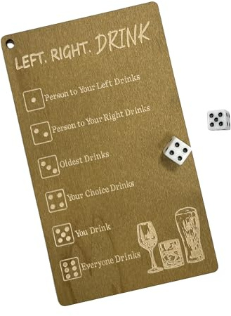 Creative Left Right Drink Drinking Games Wooden Dice Tray for Adults