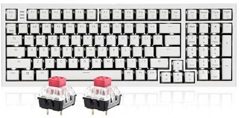 Hexgears X4 Mechanical Keyboard with Number Pad, USB-C Hot Swappable Custom Keyboard, Pre-lubed Linear Switches, White LED Backlit Computer Gaming Keyboards for PC/Tablet