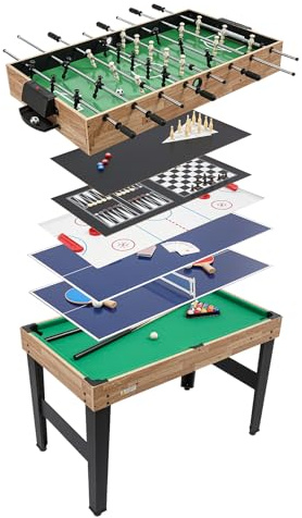 Futbolín multifuncional 10 juegos en 1 con placas de juego y contador de puntos, niño y adulto para futbolín, mesa de billar, ping pong, hockey de velocidad, etc