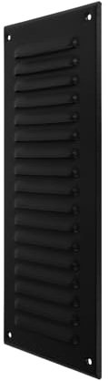 Repa Market 125 x 295 mm Grille d'aération noire avec moustiquaire – Pour intérieur, extérieur, grille de ventilation, climatisation, évacuation d'air, grille d'aération – Grille d'aération pour abri