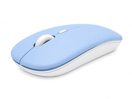 Generico Mouse Wireless Bluetooth Sottile e Silenzioso (Blu)