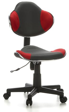 HJH Office 633002 Sedia girevole per bambini KIDDY GTI-2 grigio/rosso sedia da scrivania per bambini ergonomica, regolabile in altezza, sedia per ragazzi