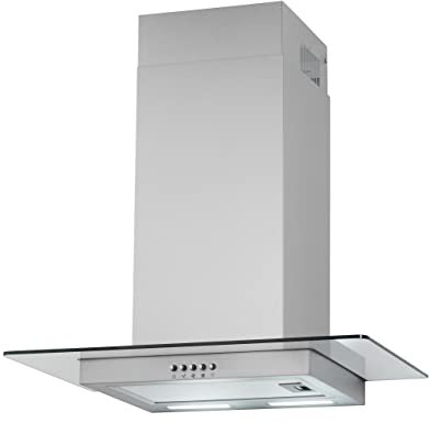 PKM Dunstabzugshaube GS1-60CIXPH | Wandhaube | Abluft | Umluft | Edelstahlgehäuse mit Glasschirm | 60cm | 63dB