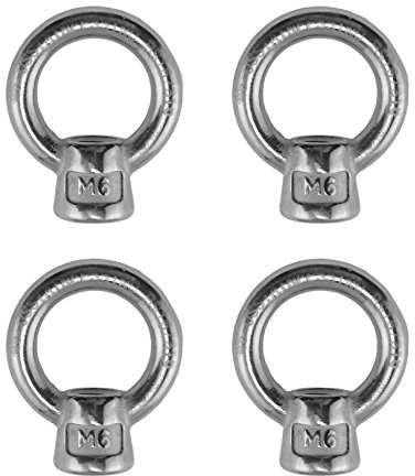 US STAINLESS 4 Pieces Stainless Steel 316 Lifting Eye Nut M6 Marine Grade 6mm