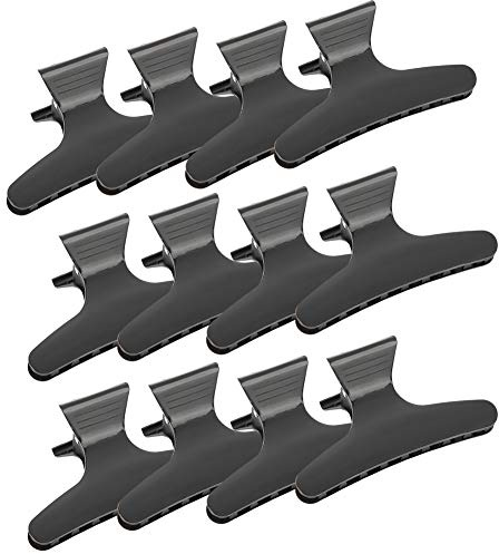 12 Unids/set Mariposa Negra Con Pinza Para El Cabello Sección De Cabello Pinzas De Garra Para Herramienta De Peluquería Para Mujeres Niñas Pinzas Profesionales Para El Cabello Her
