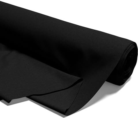 Stoff Meterware Baumwollstoff 0.5 M x 160 cm - Stoffe zum nähen aus reine baumwolle fabric futterstoff dekostoff für patchwork canvas und sewing nähstoff Oeko-Tex 2. Schwarz