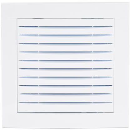 Blanco 150x150 mm Rejilla de Ventilación con Sistema de Puerta y Filtro Integrado