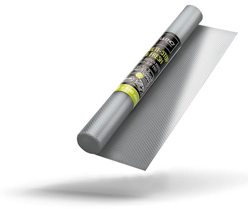 LILENO HOME Schubladenmatte 50x150 cm (Silber) 1er Set - Antirutschmatte Schubladen als Schubladeneinlage für Kühlschrank - Schublade Einlagen zuschneidbar als Antirutschmatten Küche