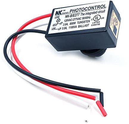 CENPEK AC 80-277V Photoelectric Switch Dusk to Dawn Button Flush Mount Photo Control Eye Switch Light Photocell Sensor-NK-B/E277