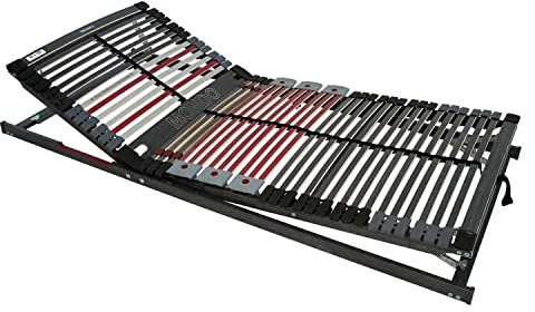 Möbel Jack Lattenrost Lattenrahmen Bettrost mit 7 Zonen | Kopf- und Fußteil verstellbar | Federholzrahmen | 42 elastische Federholzleisten | 100 x 200 cm