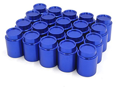Ruilogod 20 stücke 19mm Aluminiumlegierung Auto Rad Ansatz Muttern Bolzen Nabe Schraube Abdeckung Schutzkappe Blau