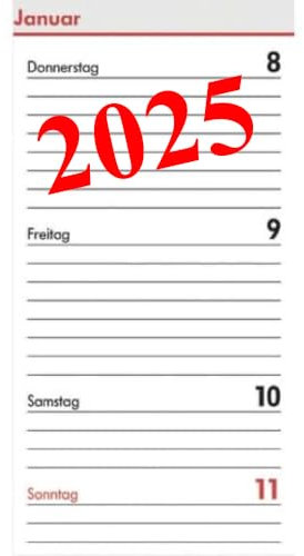 2026 BSB Ersatzkalendarium Mini 1W 2S BSB 02-0195 A8 66x106mm 5-loch