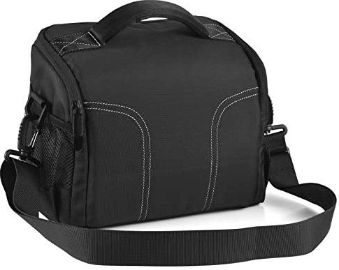 Andoer Borsa per Fotocamera Grigio, per Fotocamera Reflex DSLR con Tracolla per Canon Nikon Sony Fujifilm Olympus Panasonic Camera Bag (per 1 Fotocamera 2 obiettivi Accessori)