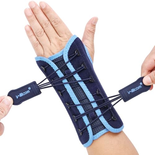 Willcom Handledsbandage för kvinnor och män, karpaltunnelsyndrom och smärtlindring handledsstöd, RSI, tendinit, stukningar, senskidinflammation, handledsskena (L, vänster)