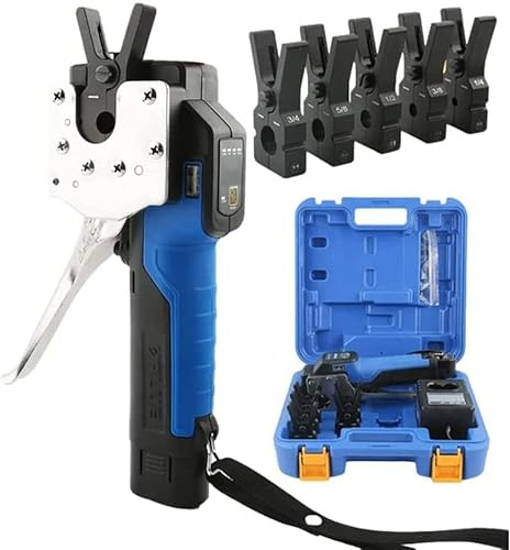 Expansor de Tubo de tubería eléctrica, Herramienta de abocardado inalámbrica de 1/4-3/4 Herramienta de abocardado de Tubo excéntrico de 45° con luz LED, Carga Superior de 50 W, para tuberías