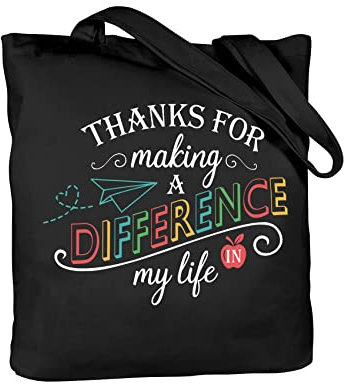 CARAKNOTS Lehrer-Geschenke, Lehrergeschenk, Geschenk für Frauen, Lehrertasche, Geschenk für Lehrer, Dankeschön, Ende des Jahres, Weihnachten, Geburtstag, Baumwoll-Leinen-Tragetasche mit Tasche,