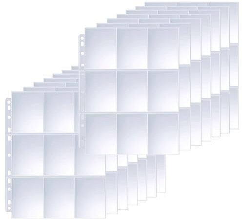 Neodtx Sammelkarten Hüllen 360 Taschen Kartenhüllen ordner Sleeves Karten Hüllen/Folien Toploader Card,Photocard Binder Für Spielkarte Doppelseitiges Transparent Ringbüchern 20 Pack Leere Sammelmappe