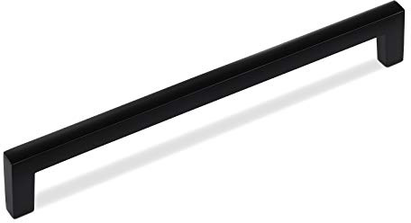 SOTECH 10 x Möbelgriffe Blackline I BA 192 mm schwarz matt | Schrankgriffe Länge 202 mm x Breite 10 mm x Höhe 28 mm, Relinggriffe aus Aluminium