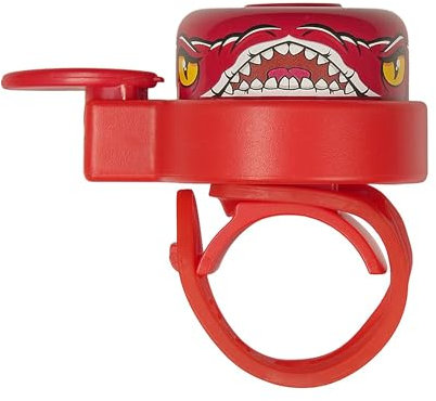 Crazy Safety Animal Drache Fahrradklingel Kinder | Wetterfeste Fahrrad Klingel Laut für Radfahren und Laufrad | Leichte Handhabung | Rechts- oder Linkshänder | Fahrradglocke für Kinder (Rot)