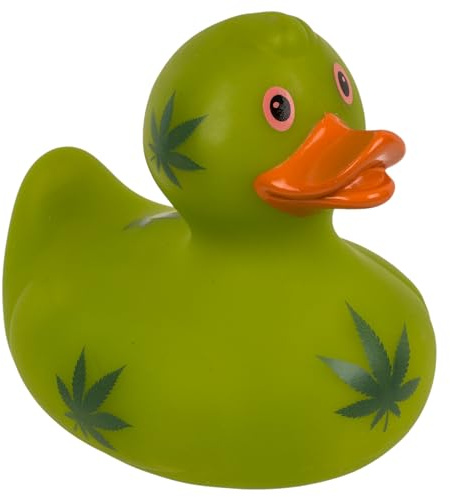 MIJOMA Quietsche-Ente Badeente | Niedliche Schwimmenten für Kinder & Erwachsene | Langlebige Badeenten zum Spielen, Sammeln & Dekorieren (Kiffer)