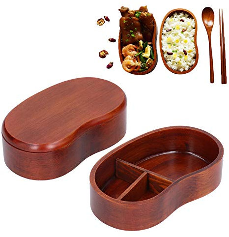 Caja Bento Portátil de Madera de Estilo Japonés con Forma de Cintura de Doble Capa, Caja de Sushi Simple