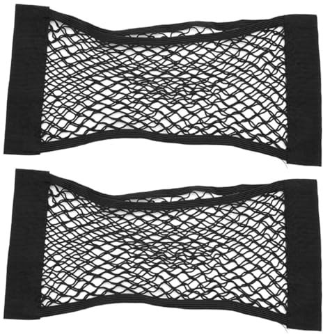AUEFUDQ 2 Stück Starke Elastizität Netz Kofferraum Netztasche Auto, 40x25cm Gepäcknetz Erstreckt,Elastischer Rand hält Lasten Fester, Kfz Aufbewahrungsnetz Universal,für universal Auto/SUV aus Nylon