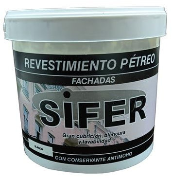 Sifer pintura fachada petrea antimoho lisa blanca mat 5k