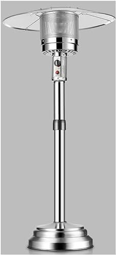 Chauffe-Patio Chauffe-terrasse extérieur Chauffe-terrasse extérieur, Jardin extérieur au gaz Autonome Chauffe-terrasse au gaz Domestique Hauteur Librement réglable (Couleur : Argent) (Argent) Chauff