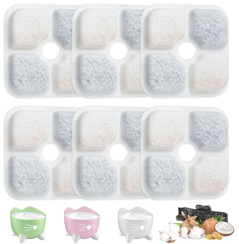 12 Pcs Filtre Fontaine Eau Chat, Filtre Fontaine à Eau pour Chats, Filtre Fontaines Chat pour Catit Pixi Animaux de Compagnie