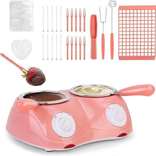 Chocolate Melting Pot Electric Melting Pot Set Kitchen Tools for Melting Chocolate, Candy, Milk, Butter (Pink Double Boiler)