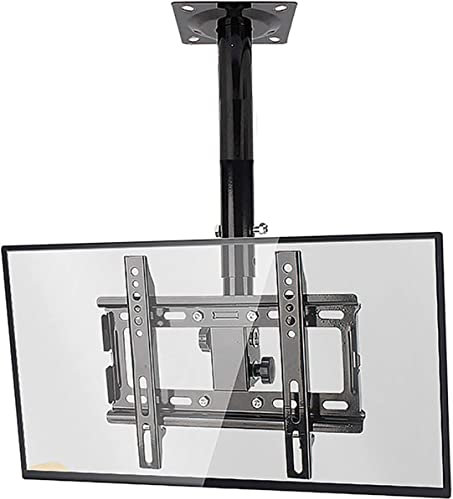 Soporte giratorio de inclinación ajustable para televisores de pantalla plana de 14 y 32 pulgadas, soporte de techo con rotación de 360°, color negro
