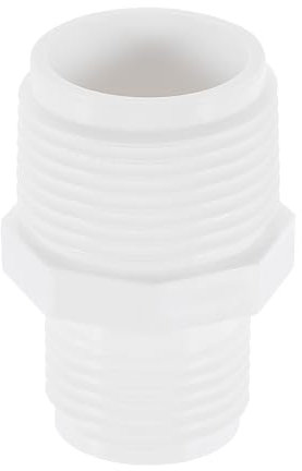 sourcing map Adaptador de manguera de jardín, macho NPT de 1 pulgada x 3/4 pulgadas GHT conector de plástico macho para mangueras de bomba de tanque y piscina, color blanco