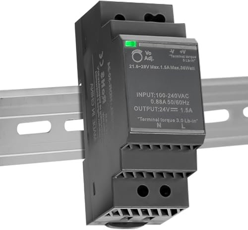 GAOUTO Hutschienen Netzteil 24V: 24VDC 30W 1,25A, HDR-30-24 Hutschienen Schaltnetzteil DIN Schienen, DIN Schienen Transformator für Industrielles Automatisierungs System