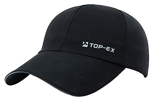 TOP-EX Wasserabweisende Baseball Cap Herren UPF 50+ für große Köpfe | Funktions-Polyester, atmungsaktiv, faltbar, flexible Krempe, reflektierend und verstellbare Schnalle für Golf und Laufen