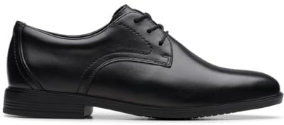 Clarks Jonwin Step Y Childrens Black Leather, 5.5