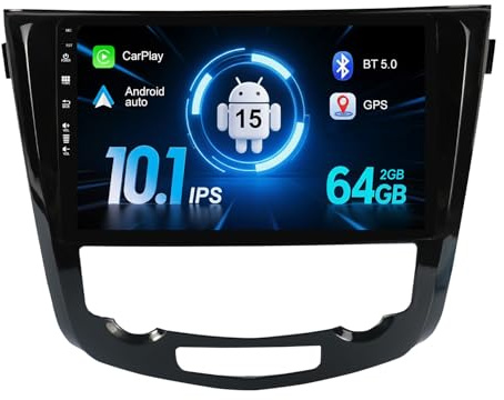 MISONDA 2G+64G 10inch IPS Android 15 Car Stereo For Nissan X-Trail/Qashqai/j11/J10/T31/T32 Rouge 2014-2018- 2 Din Head Unit Free Rear Camera Support DAB+/Carplay/GPS/Mirrorlink/USB/WiFi/Bluetooth