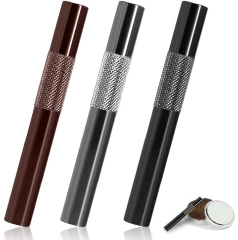 YUVKIN Set di 3 Cannucce da Bere, Portatili Riutilizzabili in Metallo Premium (7 cm) (Nero, Grigio, Argento)