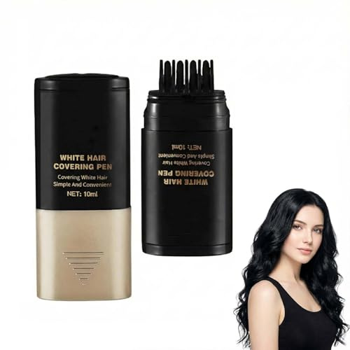 Hair Colour Touch-Up Pen, 10 ml Comb Applicator for Grey Root Strands | Compact Capped Design, Targeted Application Along the Hairline and Sideburns, for Home or Travel Between Colouring Sessions