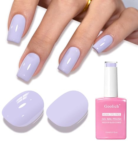 Goolich Pastel Gel Polish, 0.5 Fl Oz HEMA & TPO Free Lilac Purple Gel Nail Polish Soak off U V LED Spring Summer Nail Design Manicure Salon for Women Girl