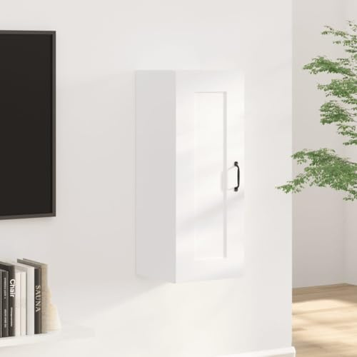 mtlskopl Armadio sospeso in legno bianco, 35 x 34 x 90 cm, portata 60 kg, montaggio a parete, per soggiorno, corridoio, camera da letto