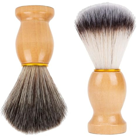 MAJORMENCH Cepillo Peluquería Profesional 2 Piezas para Afeitado y Limpieza Facial, Herramienta de Espuma para Hombres