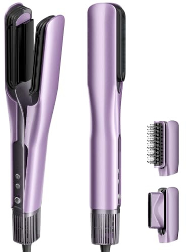 HITTIONA Air Haarglätter Föhn 3-in-1, Nass-zu-Trocken Glätteisen | 110.000 U/min, Ionen Air Glätteisen, Haare Schnell Föhnen und Glätten, mit Föhndüse und Volumenbürste, max. 180 °C