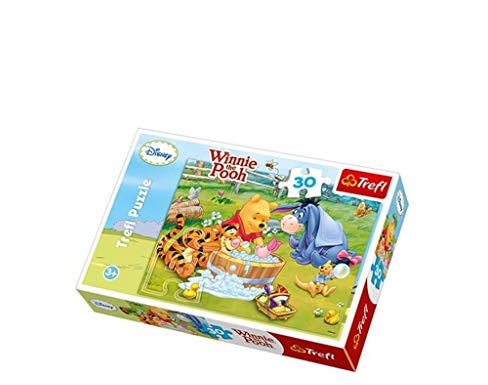 Trefl, Puzzle, Ferkel baden, Disney Winnie the Pooh, 30 Teile, für Kinder ab 3 Jahren, Farbig
