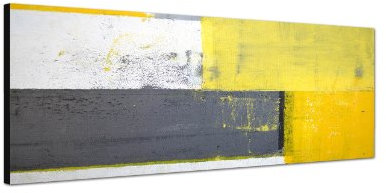 Augenblicke Wandbilder Keilrahmenbild Wandbild 150x50cm Kunstmalerei abstrakt gelb grau
